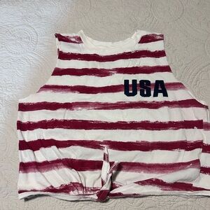 Crop top. 
USA themed. Small junior size.